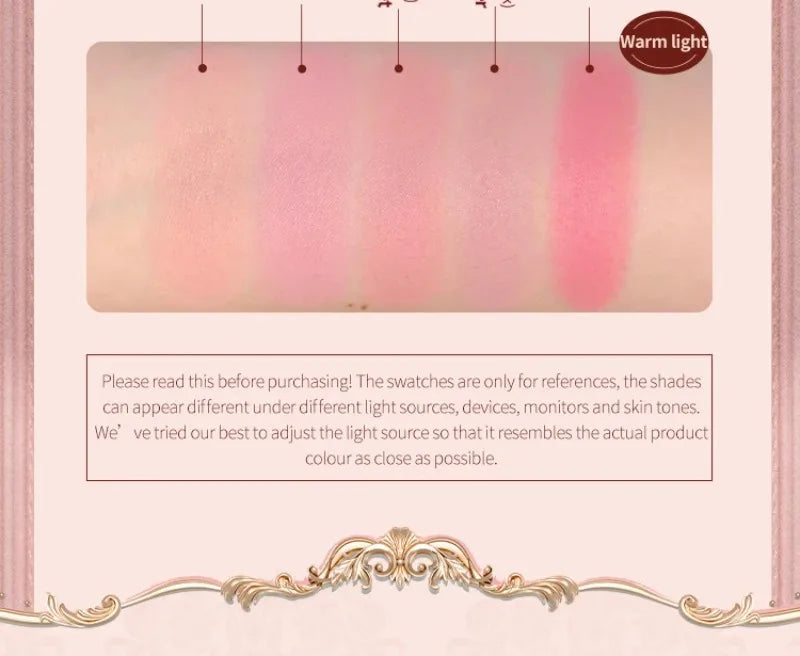Flower Knows Strawberry Rococo Series Embossed Blush 5g Blush Powder Berry Mary Blusher Palette Makeup Profesional