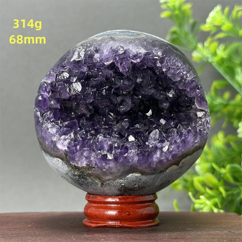 Natural Amethyst Crystal Sphere - Healing Energy Ball for Meditation, Aura Cleanse, Home Decor, Feng Shui, Gemstone Gift