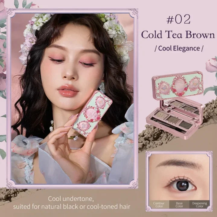 Flower Knows Makeup Sets Moonlight Mermaid Eyeshadow Little Angel Highlighter Powder Glow Waterproof Matte Lipstick Glossy