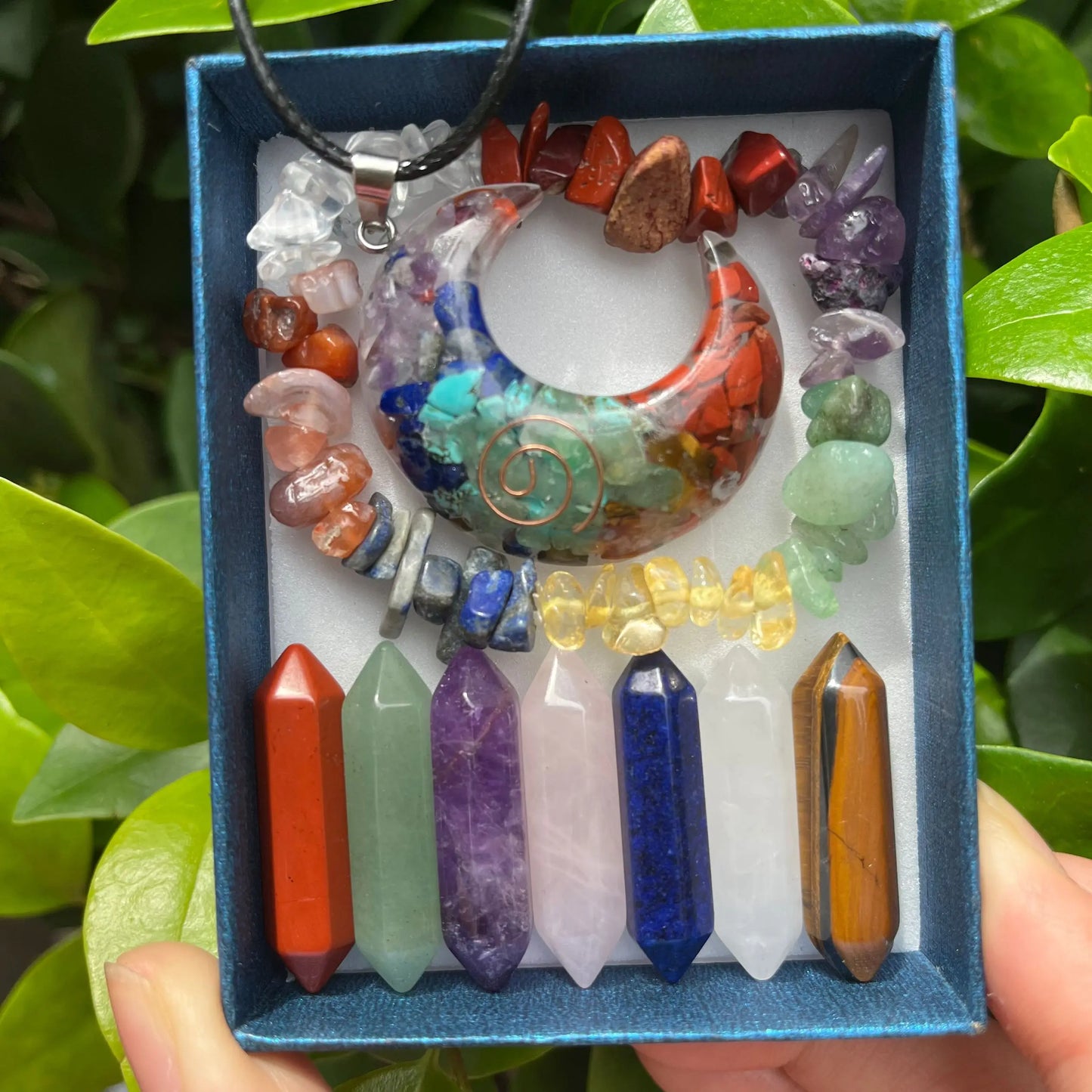Chakra Healing Crystals Gift Set - 9pcs Quartz Stones for Energy Balance, Meditation & Home Deco