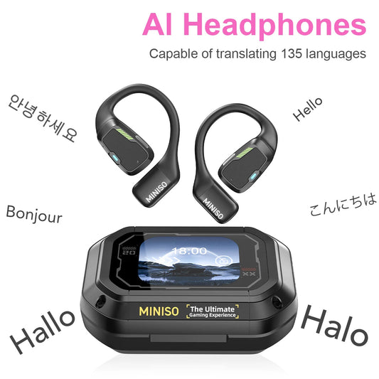 AI Translator Earbuds for Travel and Meetings with Charging Case
