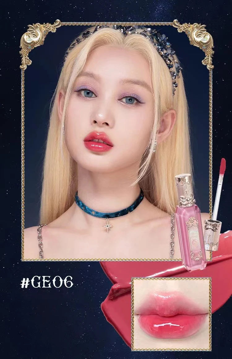 Flower Knows Moonlight Mermaid Series Jewelry Lip Glaze Moisturizing Non-sticky Glossy mirror surface Hydrating Long-lasting
