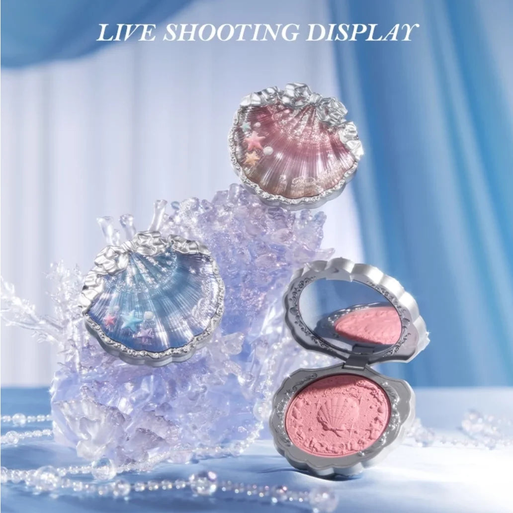 Flower Knows Shell's Jewel Collection Silk Satin Blush 5g Highlight Hybrid Colorful pearls, as soft as silk Beachy glow Makeup