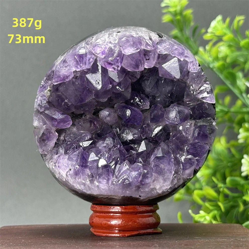 Natural Amethyst Crystal Sphere - Healing Energy Ball for Meditation, Aura Cleanse, Home Decor, Feng Shui, Gemstone Gift