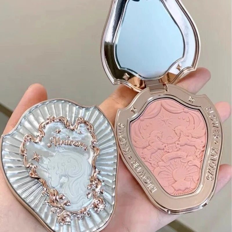 Flower Knows Embossed Blush Natural Cheek Blusher Matte Finish Cruelty-Free Powder Blush Makeup Matte Finish