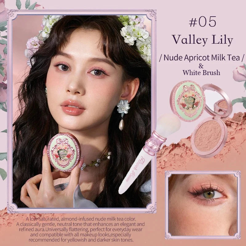 Makeup Flowerknows Shell Pearl Collection Silk Satin Blusher Lightweight Highly Pigmented Blush Powder Long Lasting Face Blushes