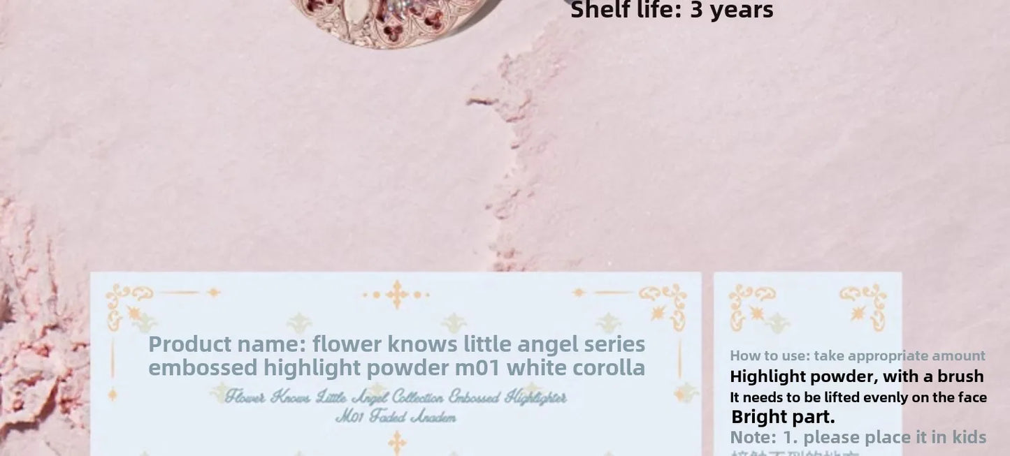 Flower Knows Little Angel Embossed Highlighter Natural brightening water light three-dimensional contour powder
