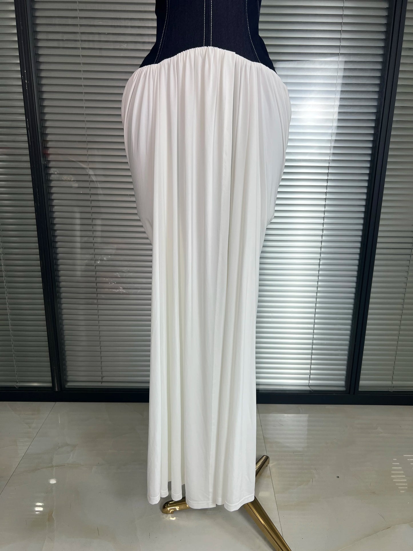Brand New 2025 Women Sexy V Neck Halter Backless Bodycon Maxi Dress Patchwork Evening Party Dress Vestido