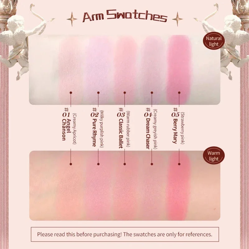 Flower Knows Strawberry Rococo Series Embossed Blush 5g Blush Powder Berry Mary Blusher Palette Makeup Profesional