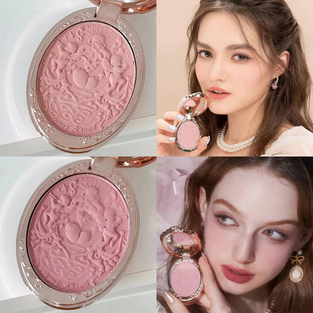 Flower Knows Strawberry Rococo All-In-One Makeup Palette Gift Set Lip Cream Embossed Blush Hand Mirror Travel Kit