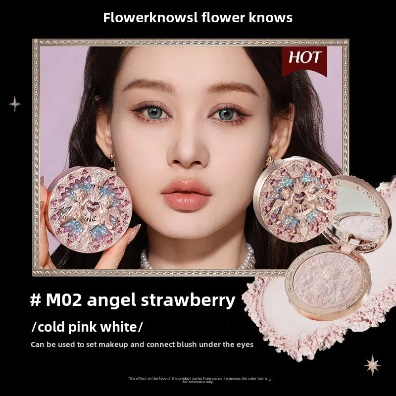 Flower Knows Little Angel Embossed Highlighter Natural brightening water light three-dimensional contour powder