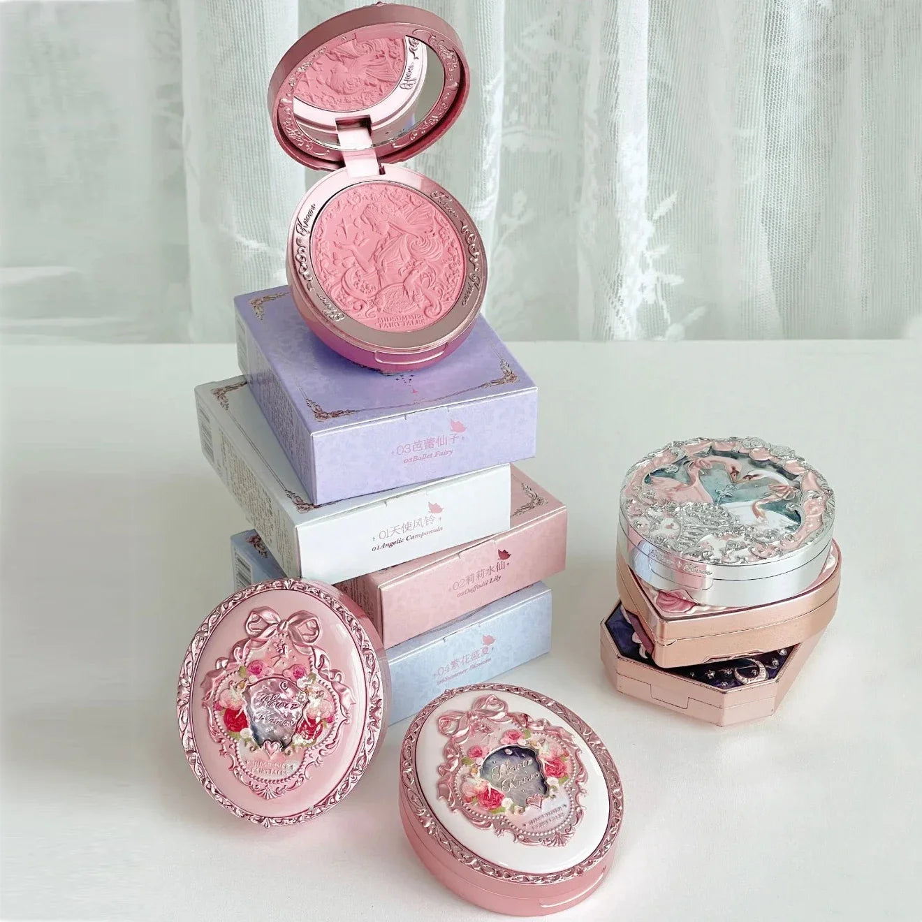 Flower Knows Velvet Blush Palette Long Lasting Natural Pigmented Makeup Long Lasting Natural Highly Pigmented Blusher 5g