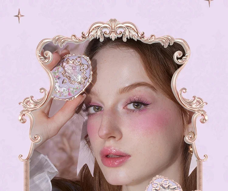 Flower Knows Makeup Strawberry Rococo Violet Series Embossed Blush Palette Lightweight, Smooth,Long-lasting Face Enhancing