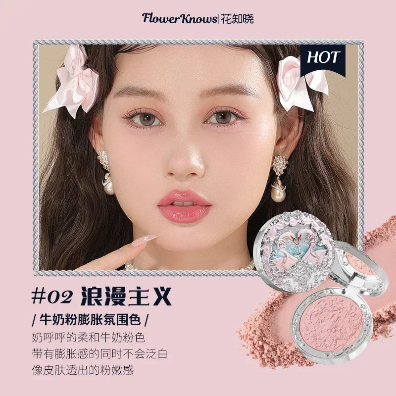 Flower Knows Cheek Blush Moonlight Mermaid Tri-Color Gradient Blusher in Matte Finish Vegan Cruelty Free Private Label Makeup