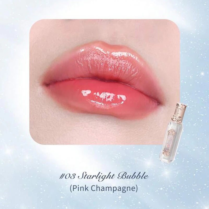 Flower Knows Moonlight Mermaid Lip Gloss Hydrating Long Lasting Mirror Shine Glossy Lip Tint Liquid Lipstick for Women Makeup