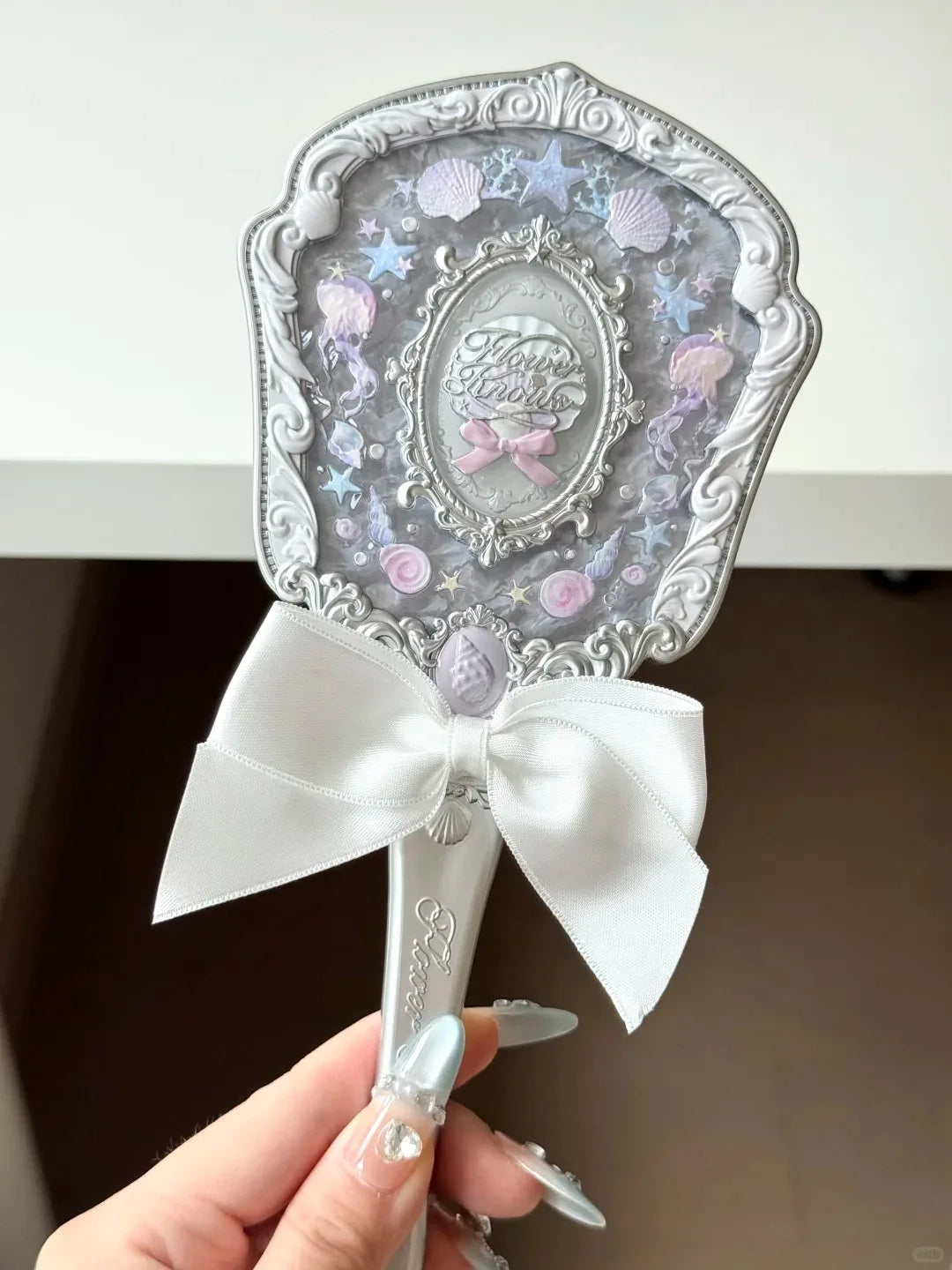 Mirror Moonlight Mermaid Collection Handheld Limited Edition Mirror White, Blue, Pink, and Chocolate Fairy Design