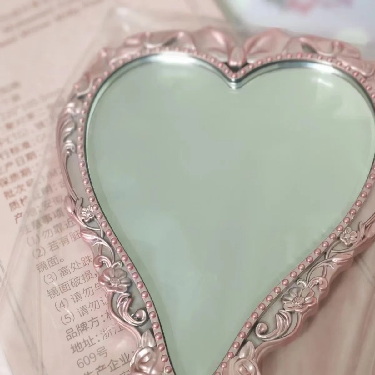 Flower Knows Little Angel Series Hand Holding Mirror 3 Types Exquisite Relief Makeup Tools