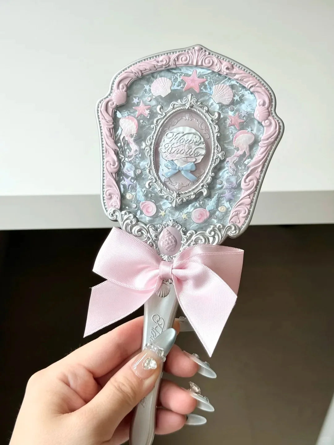 Mirror Moonlight Mermaid Collection Handheld Limited Edition Mirror White, Blue, Pink, and Chocolate Fairy Design