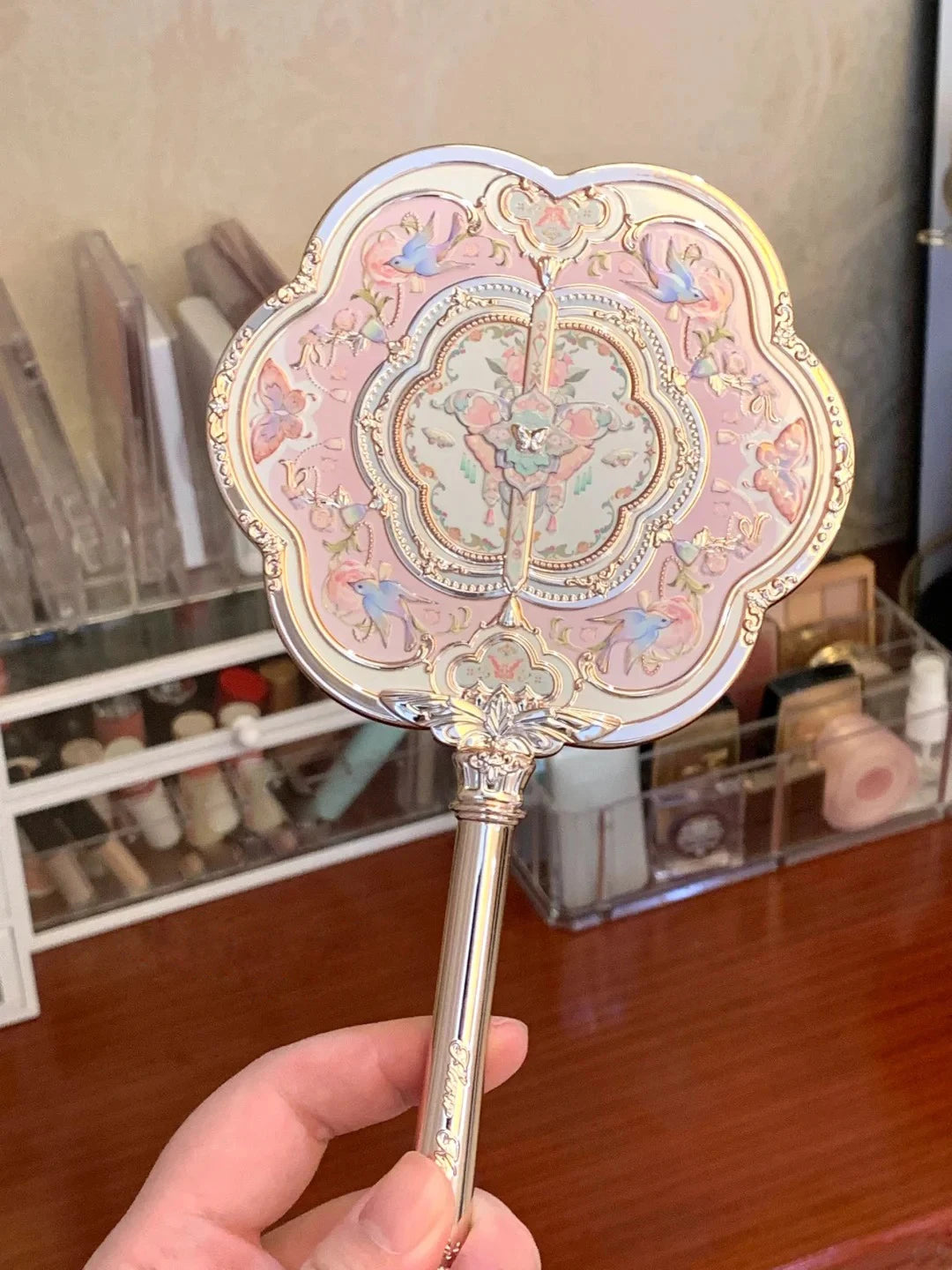 Mirror Moonlight Mermaid Collection Handheld Limited Edition Mirror White, Blue, Pink, and Chocolate Fairy Design