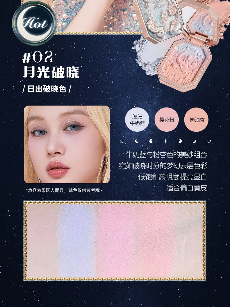 Flower Knows Moonlight Mermaid Cheek Blush Powder Gradient Blusher in Matte Finish Vegan Cruelty Free Private Label Makeup