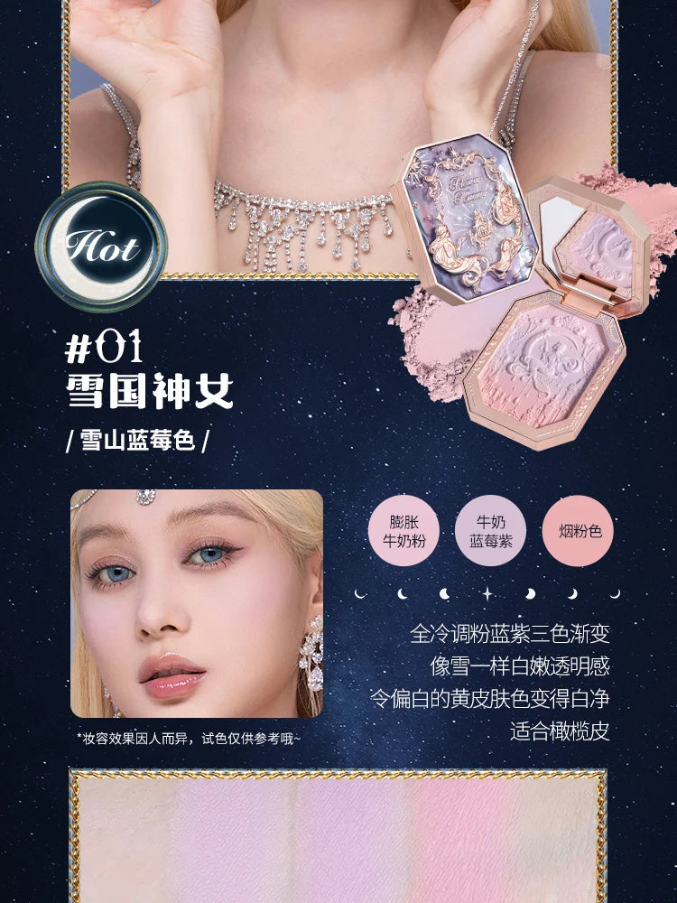 Flower Knows Moonlight Mermaid Cheek Blush Powder Gradient Blusher in Matte Finish Vegan Cruelty Free Private Label Makeup