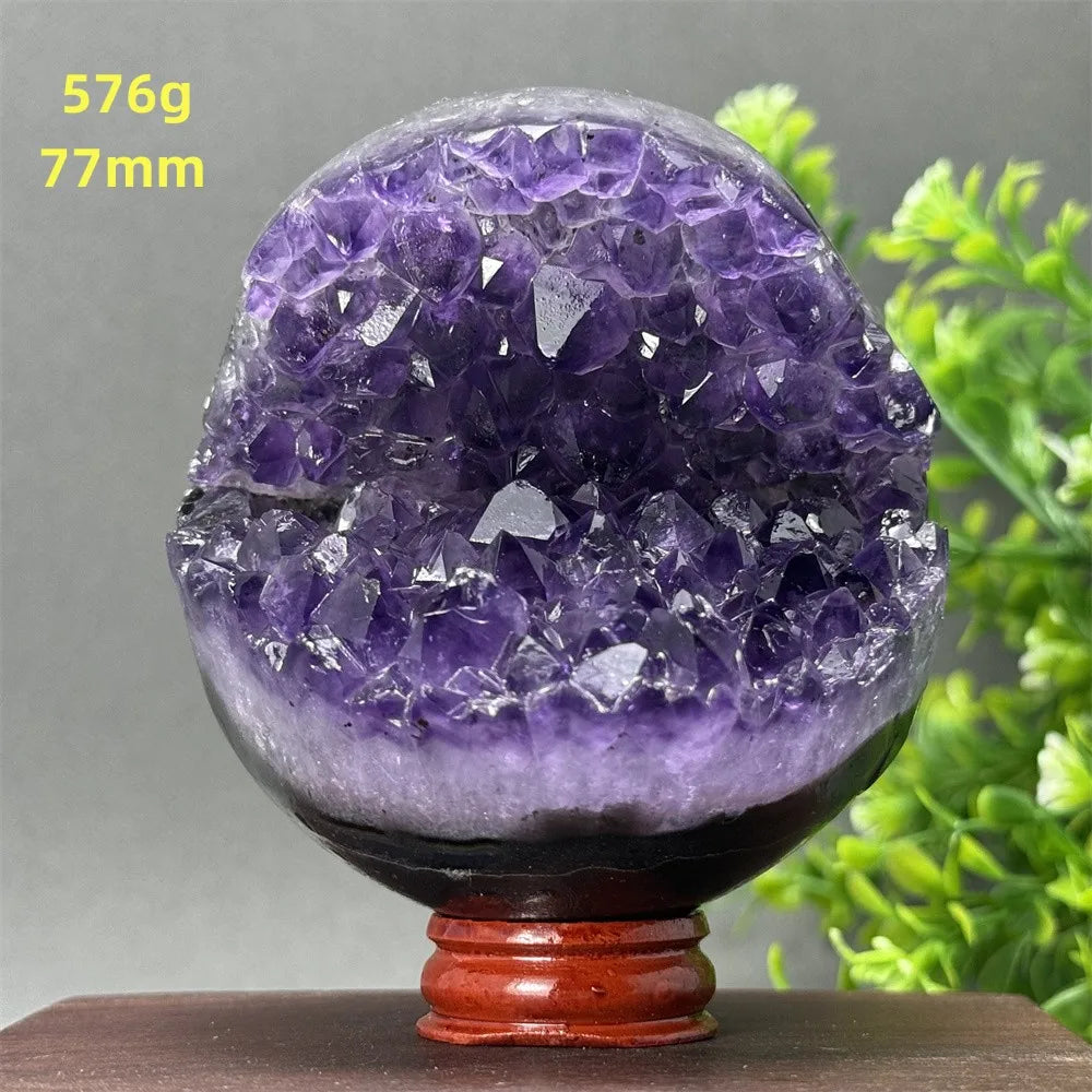Natural Amethyst Crystal Sphere - Healing Energy Ball for Meditation, Aura Cleanse, Home Decor, Feng Shui, Gemstone Gift