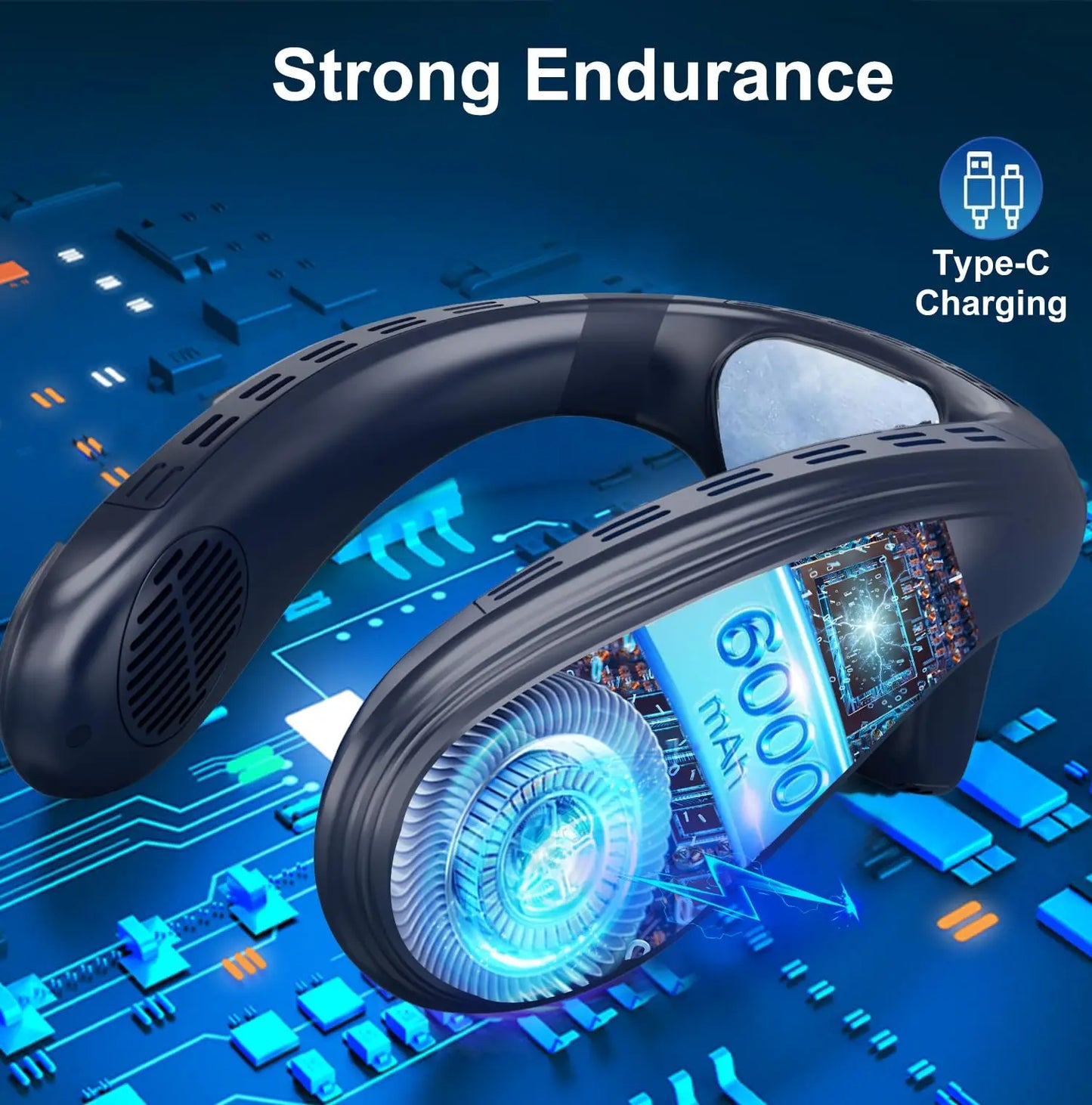 Neck & Back Cooling Fan – Hands-Free Comfort Anywhere
