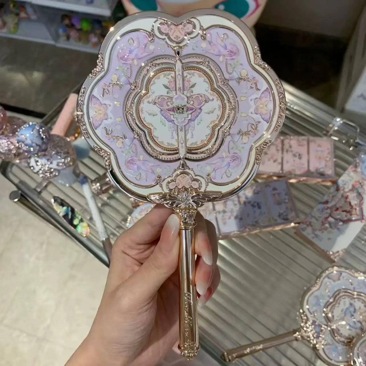 Mirror Moonlight Mermaid Collection Handheld Limited Edition Mirror White, Blue, Pink, and Chocolate Fairy Design