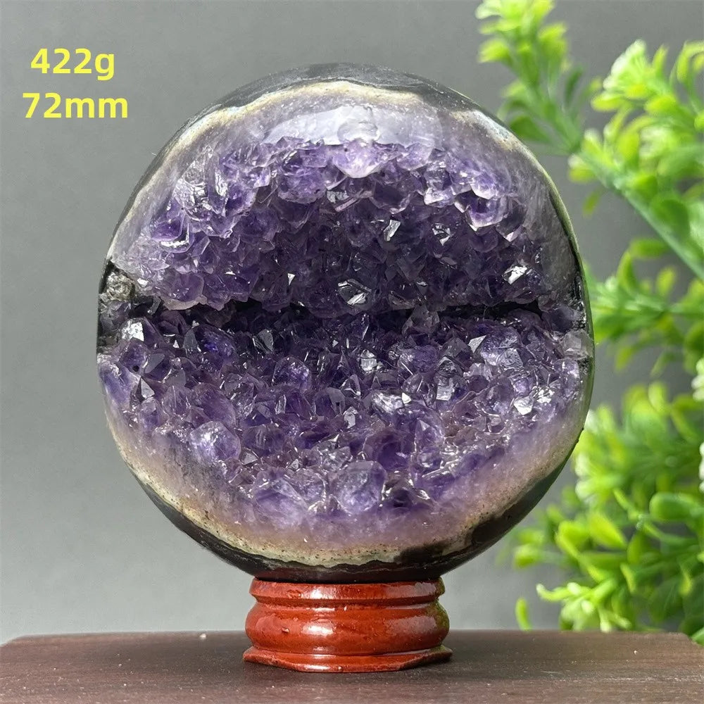 Natural Amethyst Crystal Sphere - Healing Energy Ball for Meditation, Aura Cleanse, Home Decor, Feng Shui, Gemstone Gift