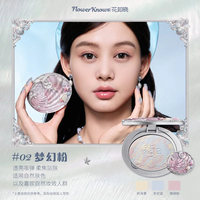 Flower Knows Little Angel Embossed Highlighter Natural brightening water light three-dimensional contour powder