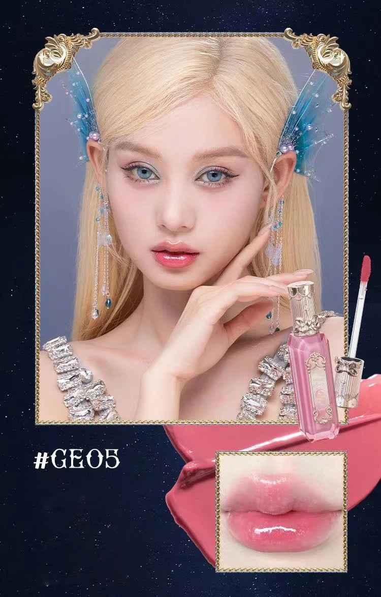Flower Knows Moonlight Mermaid Series Jewelry Lip Glaze Moisturizing Non-sticky Glossy mirror surface Hydrating Long-lasting