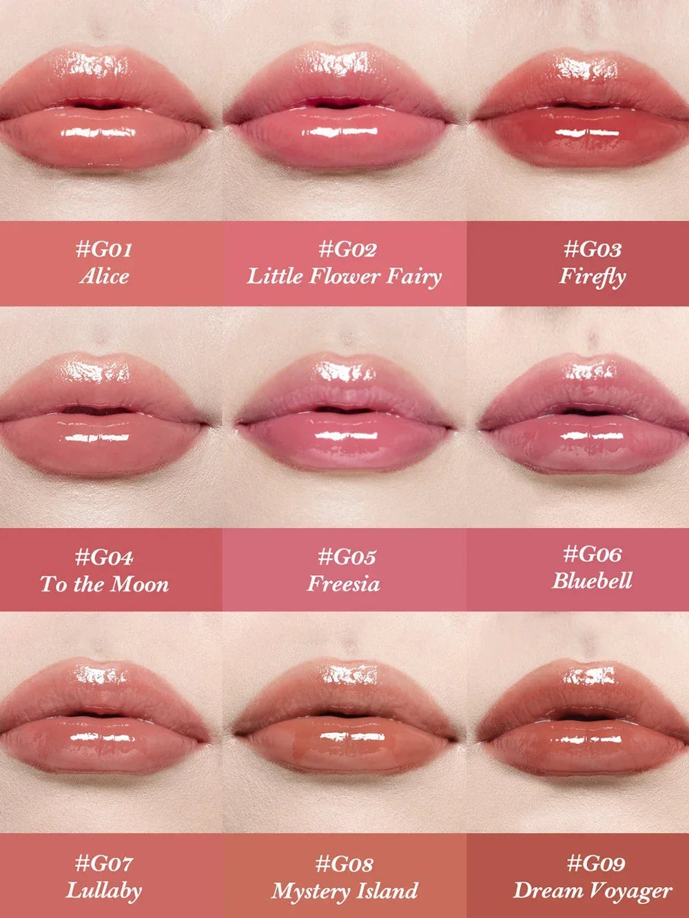 Flower Knows Midsummer Fairytales Jelly Lip Lacquer Long Lasting Glossy Tint Hydrating Moisturizing Vegan Lip Gloss Makeup