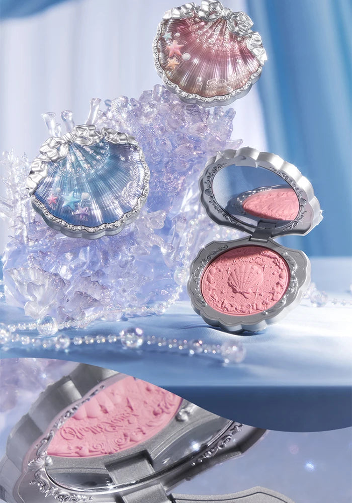 Makeup Flowerknows Shell Pearl Collection Silk Satin Blusher Lightweight Highly Pigmented Blush Powder Long Lasting Face Blushes