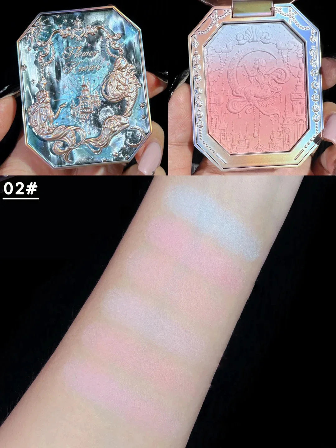 Flower Knows Moonlight Mermaid Blush Powder 5g Long Lasting Soft Matte Vegan Waterproof Natural Glow Fairycore Cheek Makeup