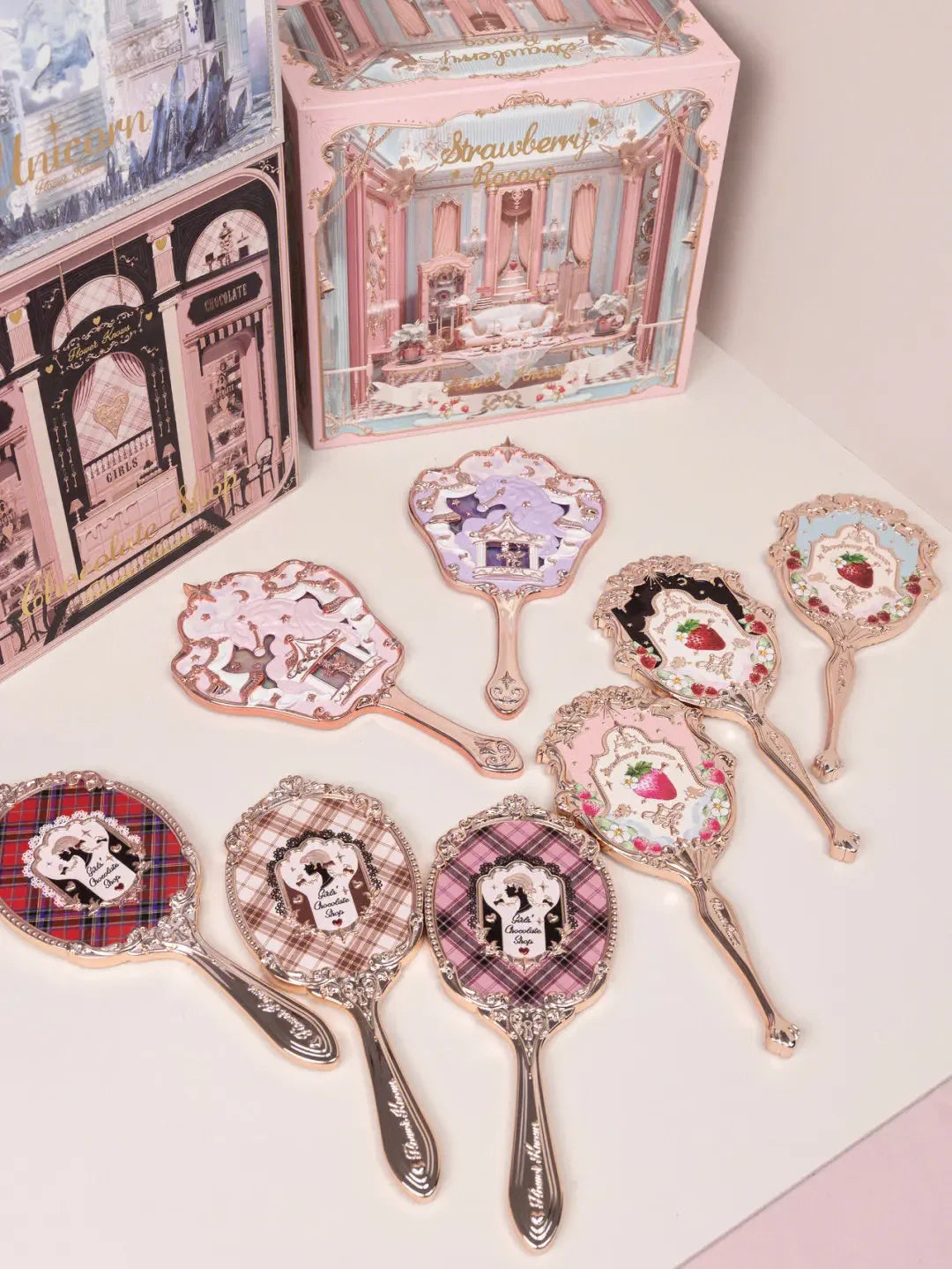 Mirror Moonlight Mermaid Collection Handheld Limited Edition Mirror White, Blue, Pink, and Chocolate Fairy Design