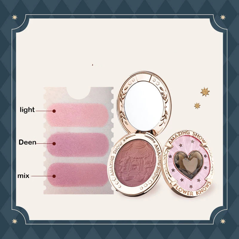 Flower Knows Blush Makeup Flower Knowing Circus Blue Purple Gradient Blusher Matte Natural Glow Face Powder Blushes 5g/0.17OZ