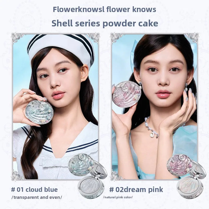 Flower Knows Shell Jewelry Essence Shimmer Lip Gloss Blush For Cheek Red Makeup Pearl Eye Shadow Ocean Mysterious Gift Box
