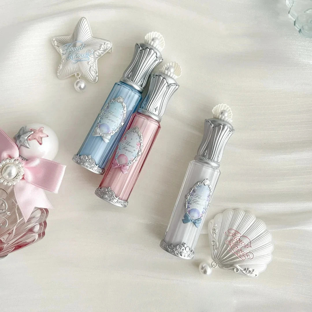 Flower Knows Shell Pearl Makeup Set Eyeshadow Lip Gloss Blush Ocean Gift Box Cosmetic Kit New Collection Mermaid Theme
