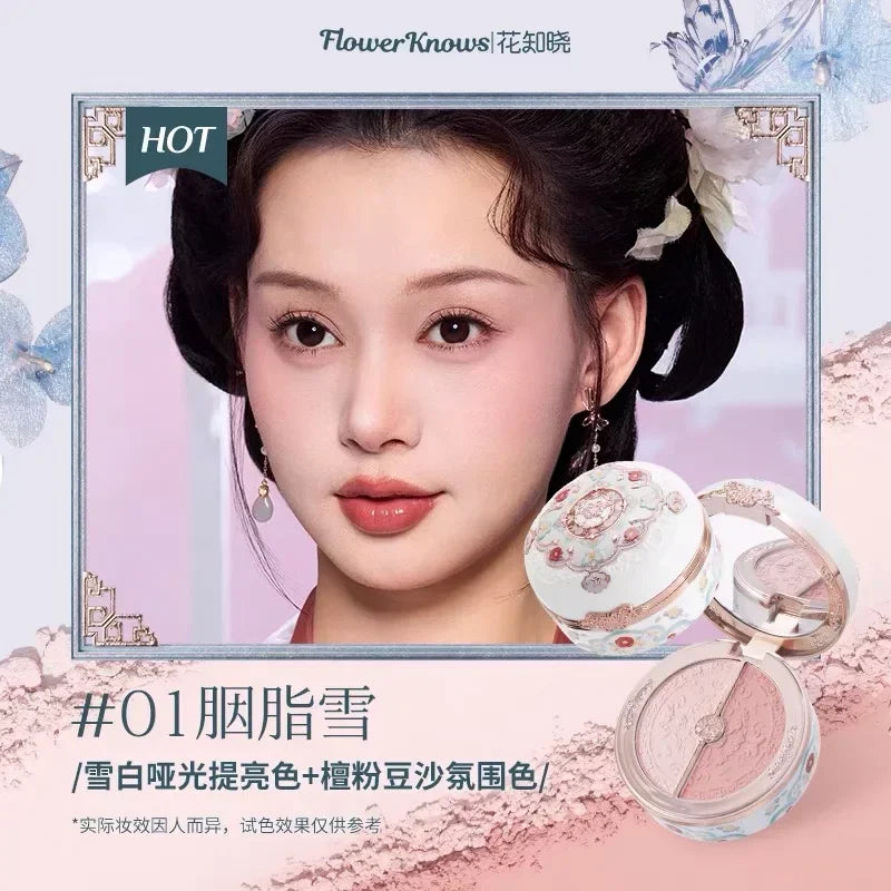 Flower Knows Swan Ballet Setting Rose Scent Loose Powder Makeup Matte Finishing Oil Control Setting Powder Make-up For Women