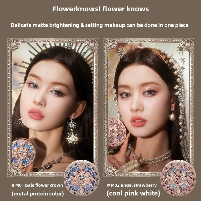 Flower Knows Little Angel Embossed Highlighter Natural brightening water light three-dimensional contour powder