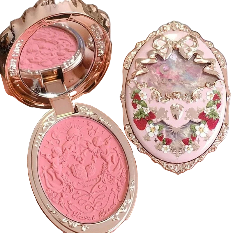 Flower Knows Strawberry Rococo Series Embossed Blush 5g Blush Powder Berry Mary Blusher Palette Makeup Profesional