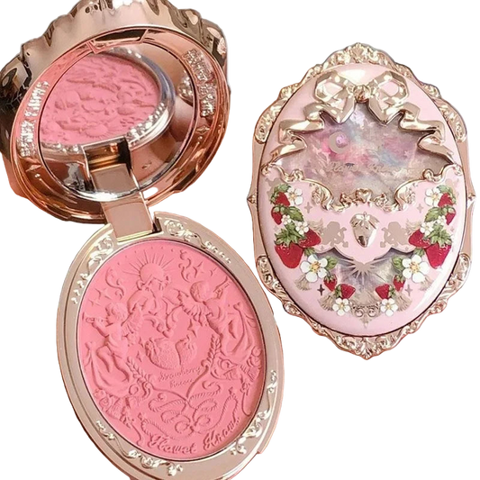 Flower Knows Strawberry Rococo Series Embossed Blush 5g Blush Powder Berry Mary Blusher Palette Makeup Profesional