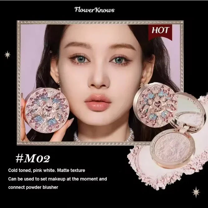 Flower Knows Makeup Sets Moonlight Mermaid Eyeshadow Little Angel Highlighter Powder Glow Waterproof Matte Lipstick Glossy