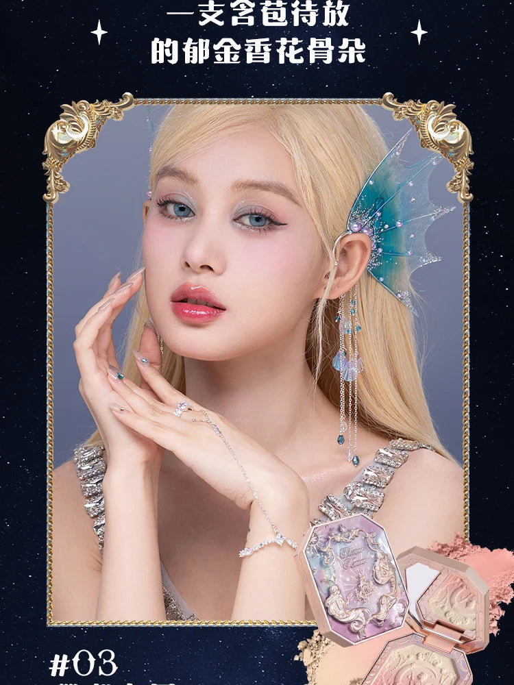 Flower Knows Moonlight Mermaid Cheek Blush Powder Gradient Blusher in Matte Finish Vegan Cruelty Free Private Label Makeup