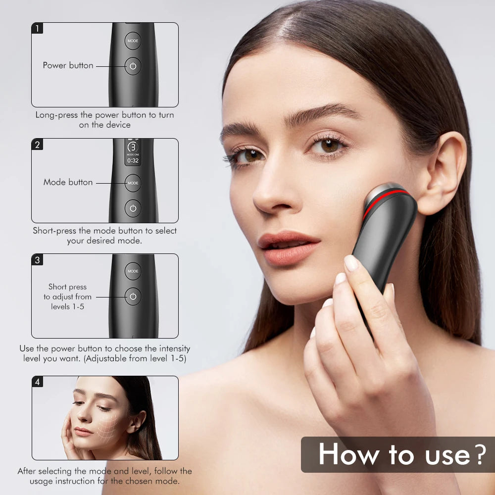 Age Boosters Pro R6 EMS RF LED Facial Device Skin Tightening Anti Wrinkle Pore Cleaner Beauty Tool