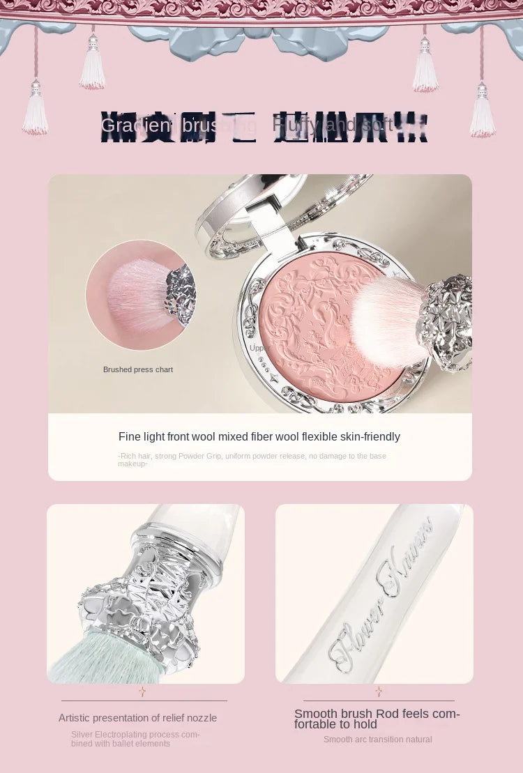 Flower Knows Swan Ballet Blush Wool Brush Mineral Powder Bronzer Contour Makeup Brushes By Flower Knows