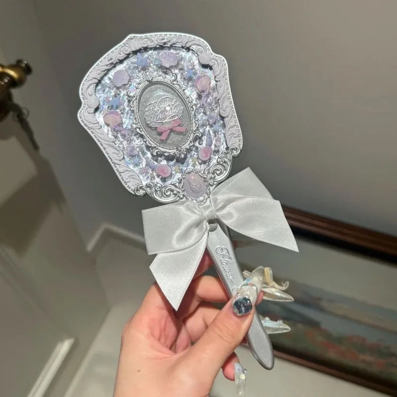 Flowerknows Makeup Hand  Shell Pearl Collection Makeup Mirrors High Beauty Portable Hand Mirror