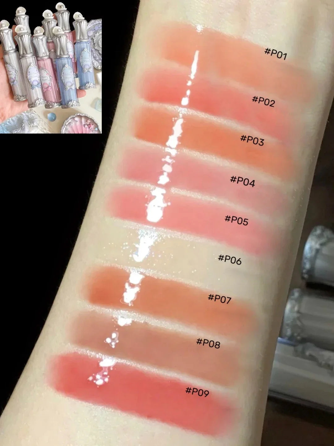 Flower Knows  Shell's Jewel Mermaid Makeup Gift Set Eyeshadow Lip Gloss Blush Ocean Theme Cosmetic Kit for Girls New Arrival