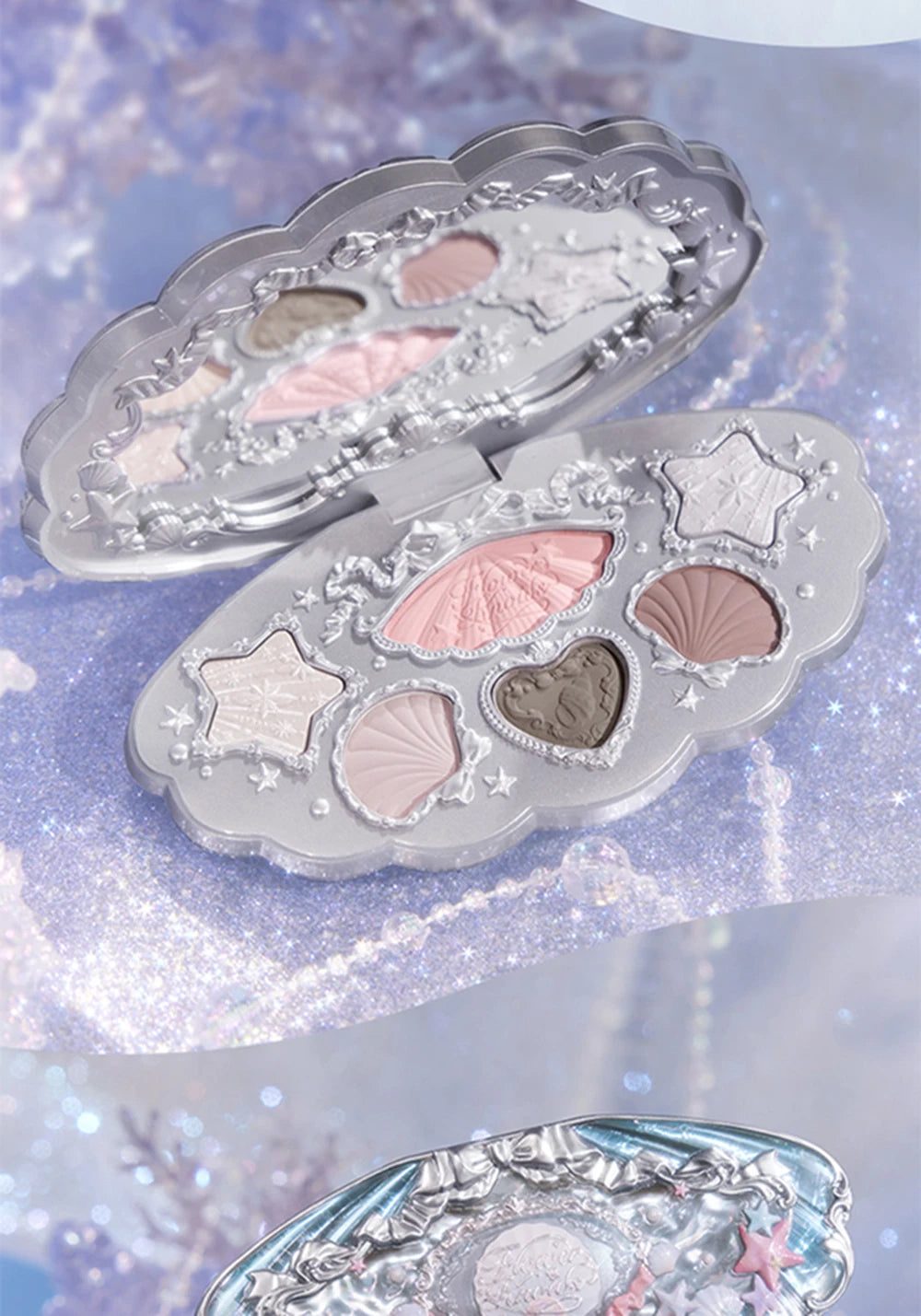 Flower Knows Shell Eyeshadow Palette 6 Colors Matte Shimmer Highly Pigmented Long Lasting Blendable Natural Look Makeup