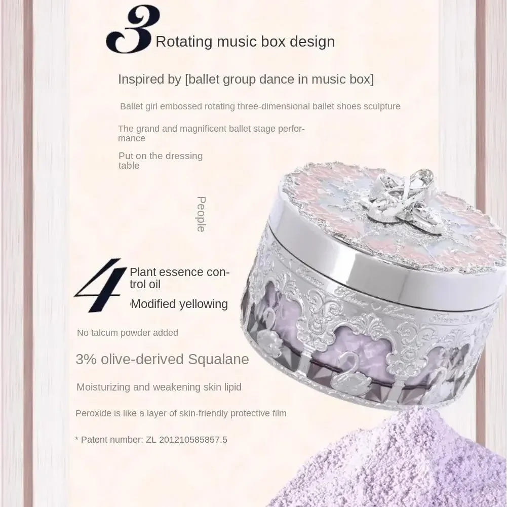 Flower Knows Swan Ballet Setting Rose Scent Loose Powder Makeup Matte Finishing Oil Control Setting Powder Make-up For Women